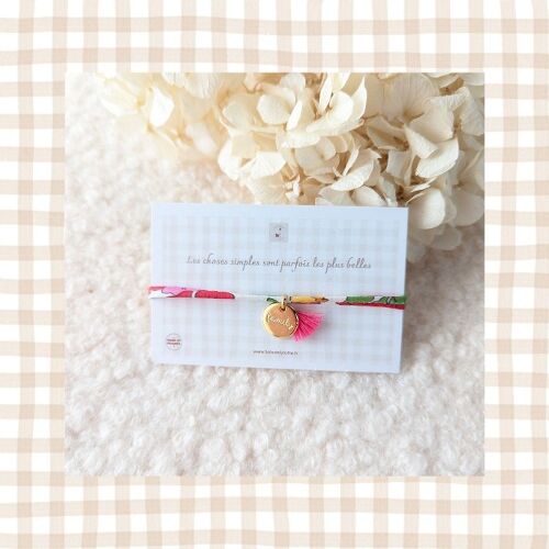 Les Petits Marmots | Bracelet "Family" doré - Liberty rose
