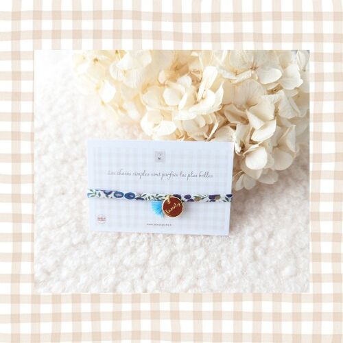 Les Petits Marmots | Bracelet "Family" doré - Liberty bleu