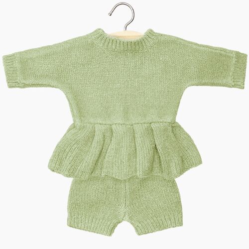 Les Petits Marmots | Babies & Gordis - Ensemble Félicie en tricot thé vert