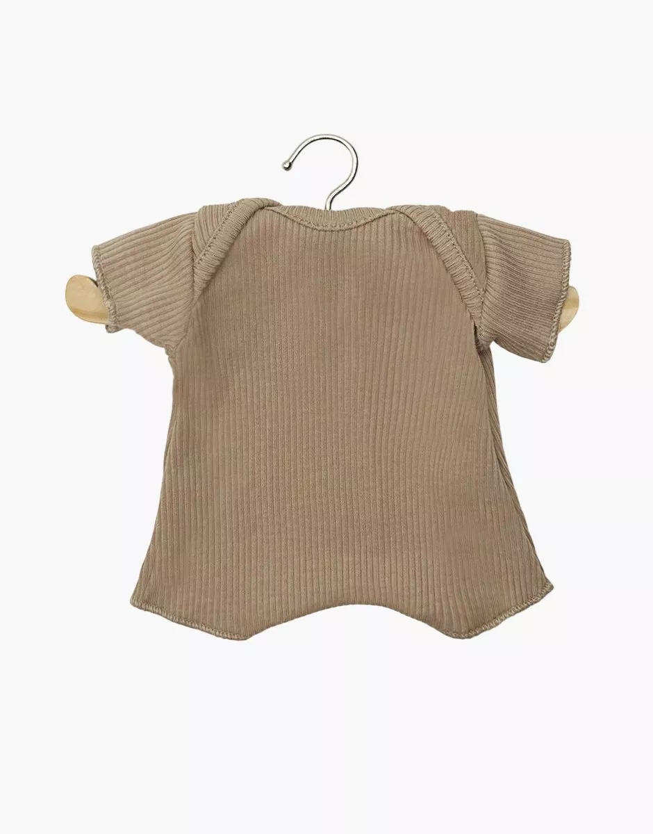 Les Petits Marmots | Babies - Body shorty en maille côtelée moka