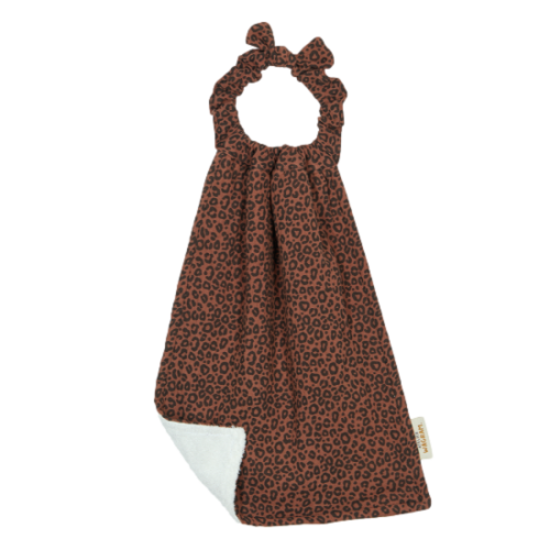 Les Petits Marmots | Serviette de cantine éponge - Léopard marron