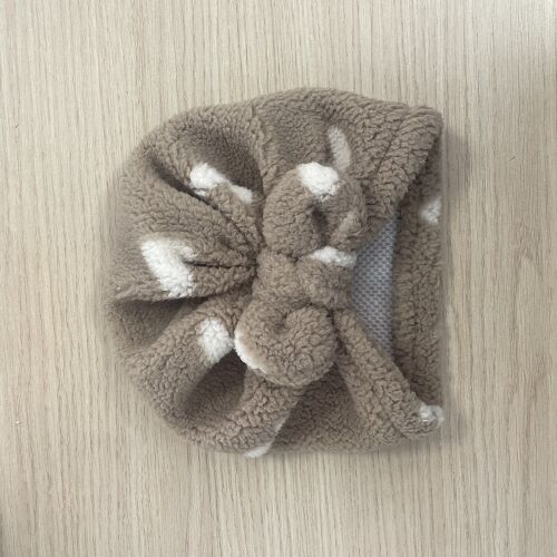 Les Petits Marmots | Turban sherpa - Coeur blanc