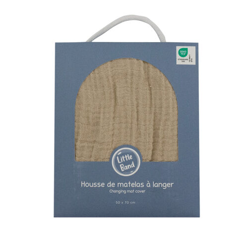 Les Petits Marmots | Housse matelas à langer Little Band - Taupe