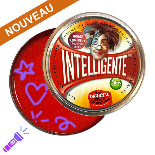 Les Petits Marmots | Pâte intelligente 80g - Rouge lumineux (fluo, réactif aux UV)