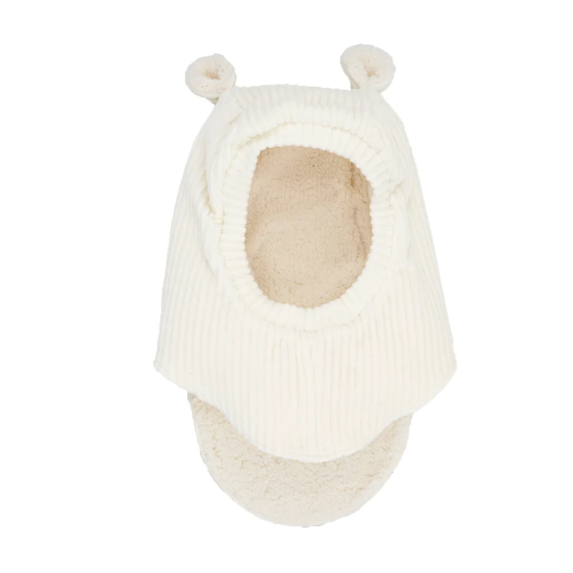 Les Petits Marmots | Cagoule velours - Ecru