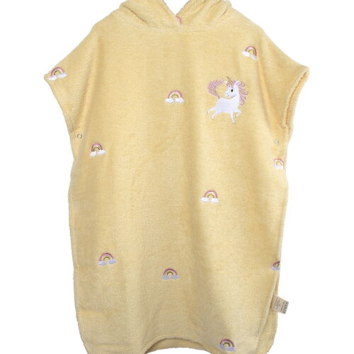 Les Petits Marmots | Poncho brodés - La plage des Licornes