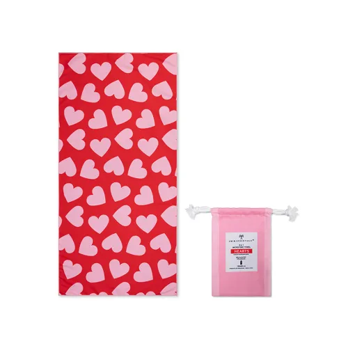 Les Petits Marmots | Serviette en microfibres enfant 135cm+65cm - Coeur