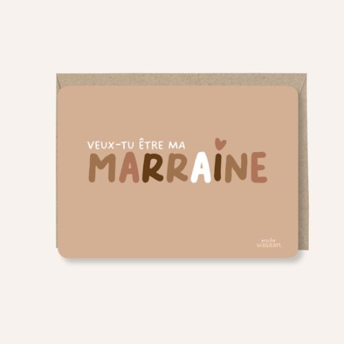 Les Petits Marmots | Carte postale A6 - Veux-tu être ma marraine ? 