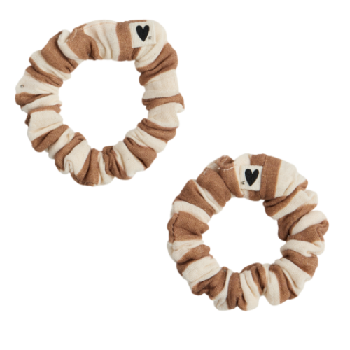 Les Petits Marmots | Lot de 2 Mini chouchous - Gaze rayures larges