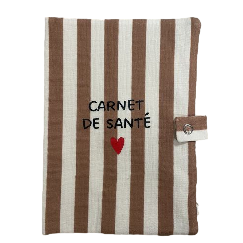 Les Petits Marmots | Protège carnet de santé - Rayures larges