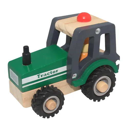 Les Petits Marmots | Tracteur en bois avec roues en caoutchouc