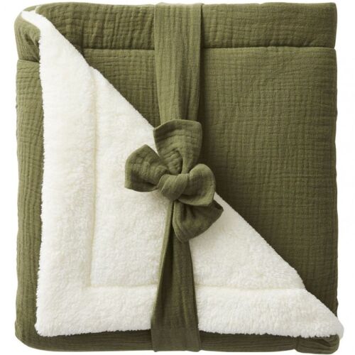 Les Petits Marmots | Couverture peluche double gaze - Fougère