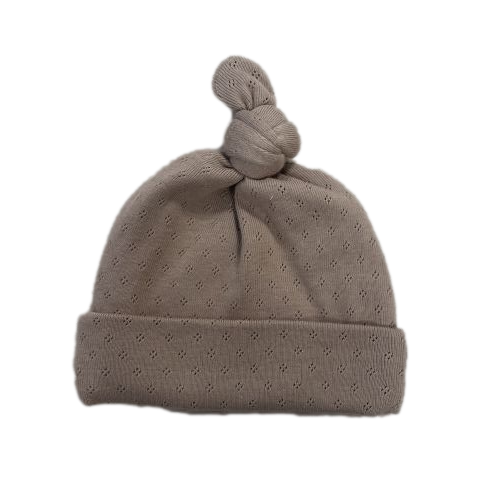 Les Petits Marmots | Bonnet jersey pointelle - Chocolat