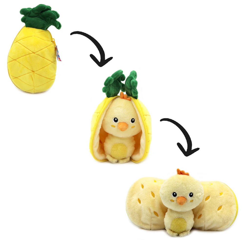 Les Petits Marmots | Peluche 2 en 1 - Le poussin/l'ananas