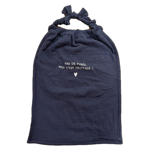Les Petits Marmots | Serviette de cantine bleu - Pas de purée, moi c'est truffade ! 