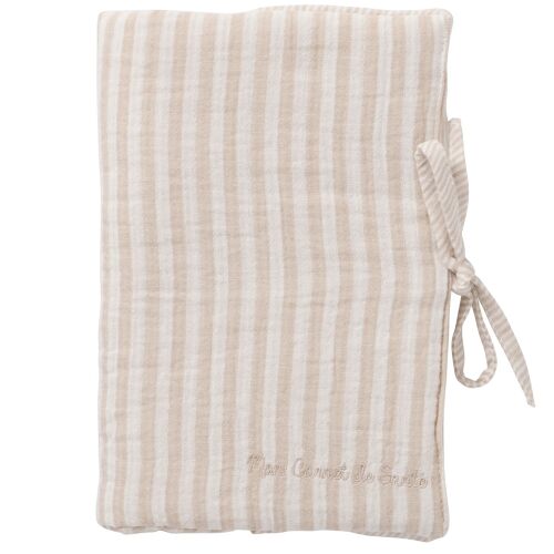 Les Petits Marmots | Protège carnet de santé avec broderie - Soft stripes