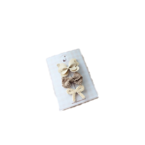 Les Petits Marmots | Trio de barrettes - Papillon beige