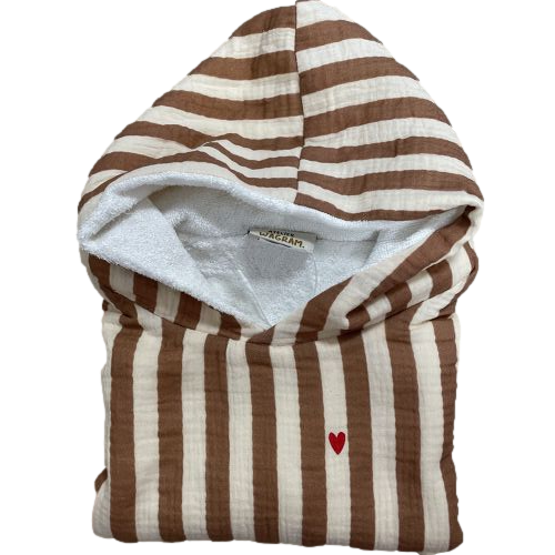 Les Petits Marmots | Poncho de bain 0-3ans - Rayures larges