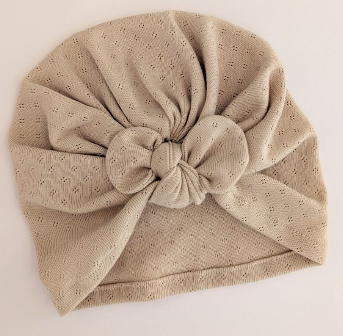 Les Petits Marmots | Turban jersey pointelle - Beige