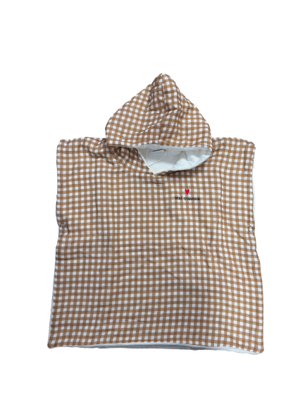Les Petits Marmots | Poncho de bain 0-3ans - Vichy "bébé d'amour"