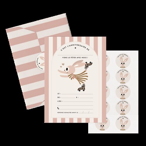 Les Petits Marmots | Set d'invitations anniversaire - Lapin Suzie