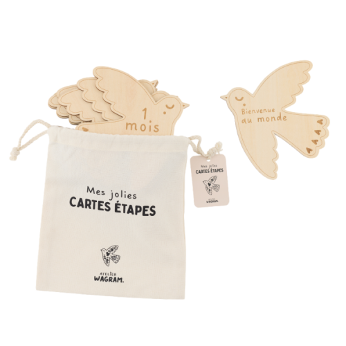 Les Petits Marmots | Carte étapes en bois - Colombe