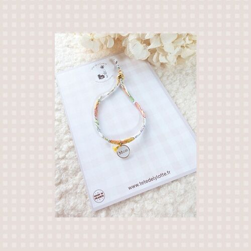 Les Petits Marmots | Bracelet "Mom" - Liberty jaune