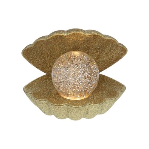 Les Petits Marmots | Lampe coquillage à paillettes dorées