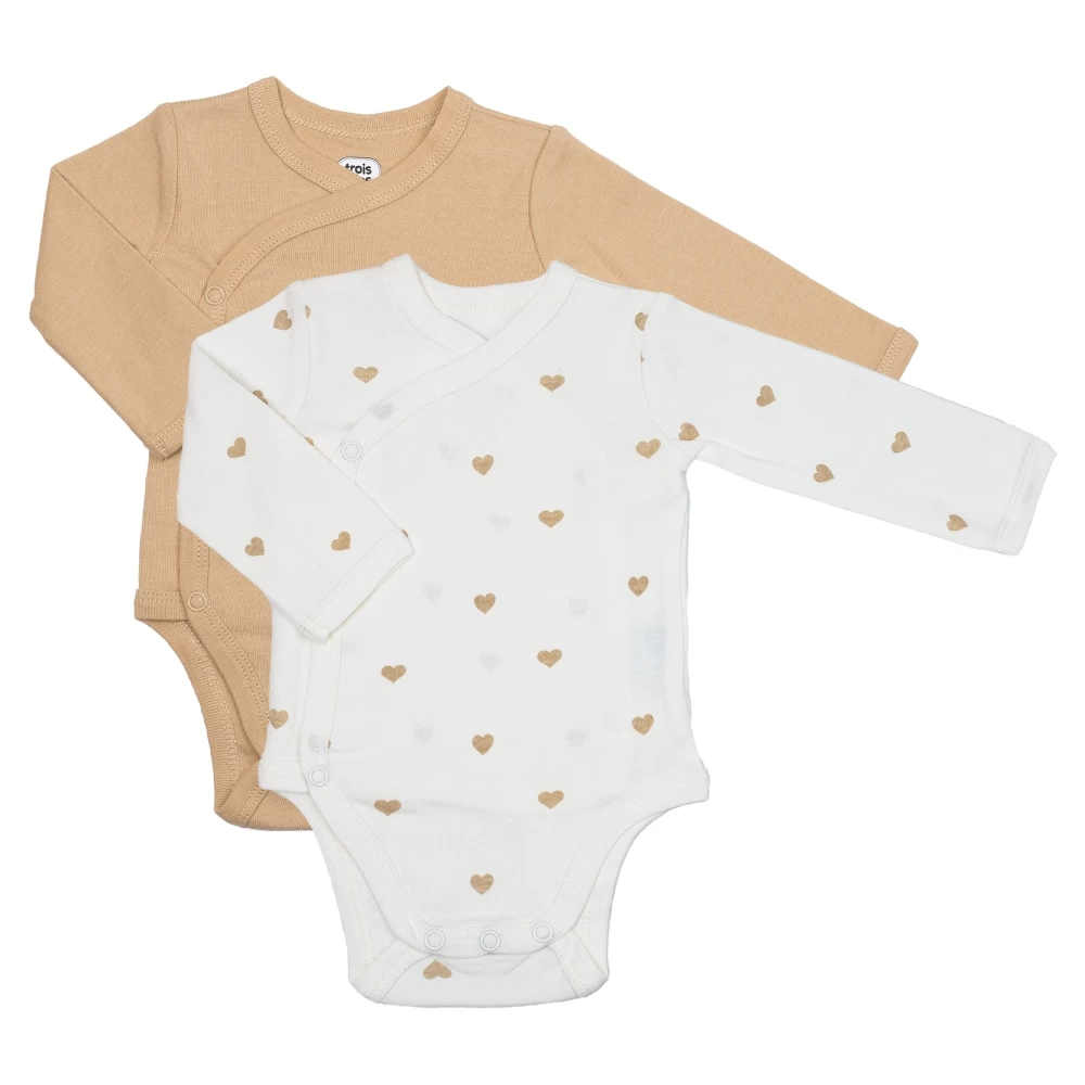 Les Petits Marmots | Set de 2 bodys - Coeurs