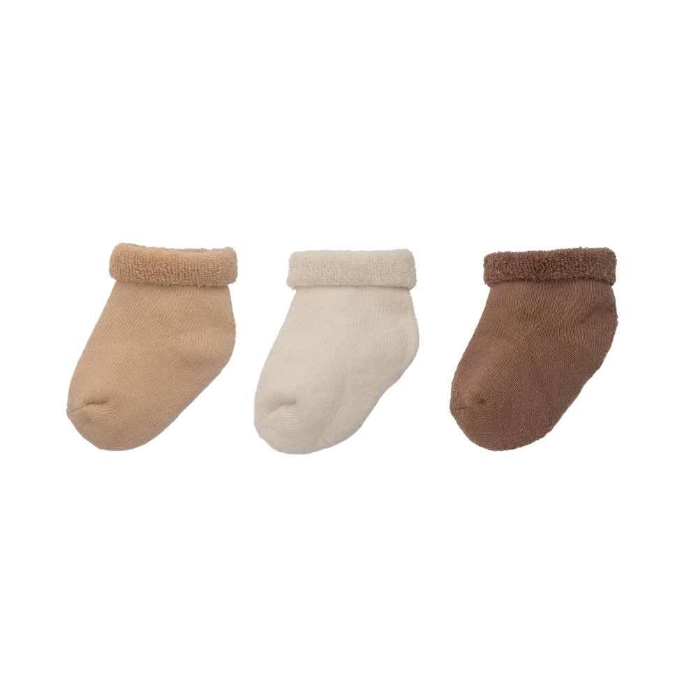 Les Petits Marmots | Set de 3 chaussettes 0/6 mois - Marron