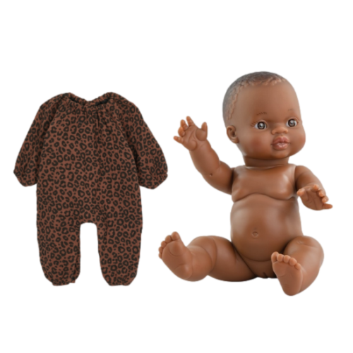 Les Petits Marmots | Poupée Romy & sa tenue Léopard marron