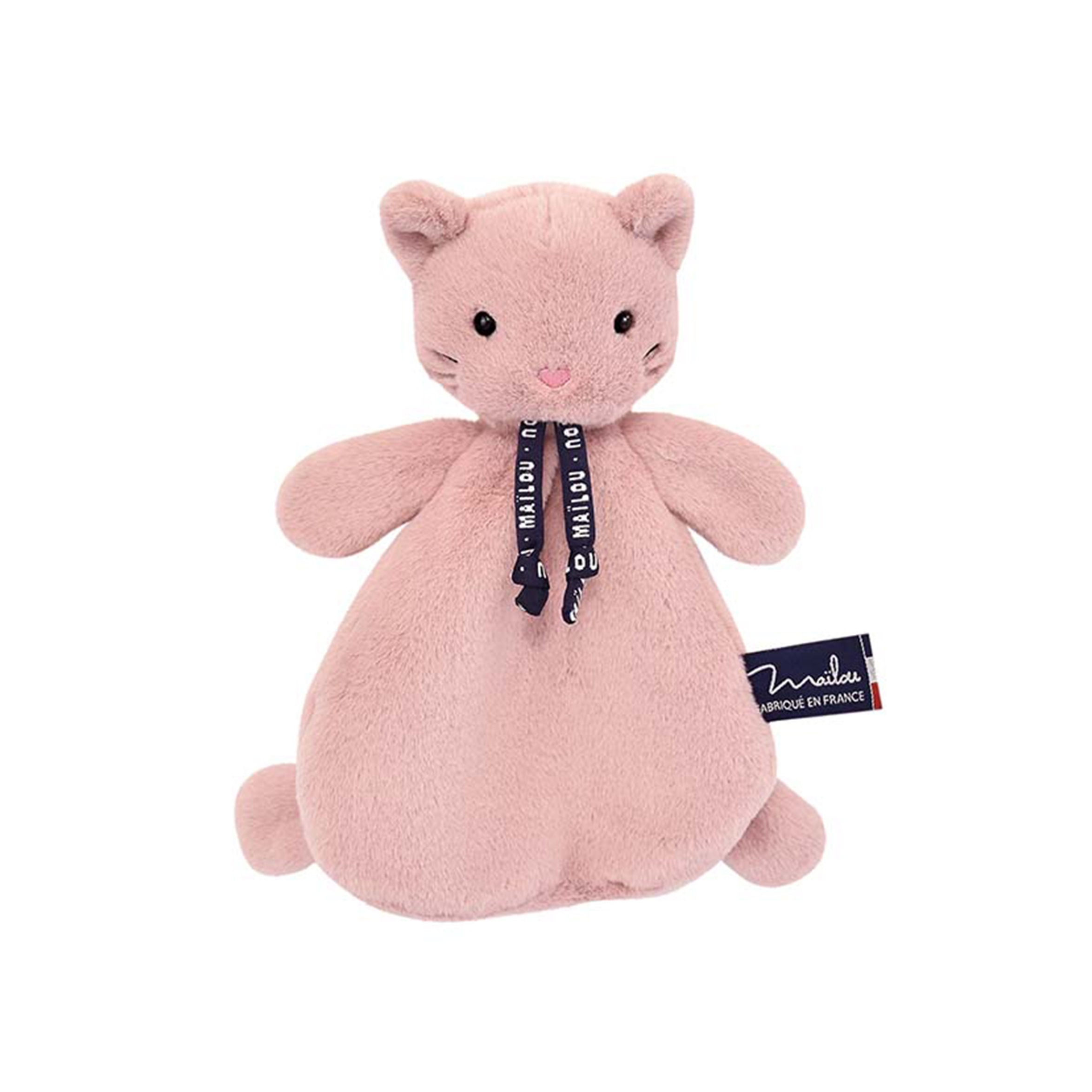 Les Petits Marmots | Doudou plat Chat Rose Dorlotin – 24 cm