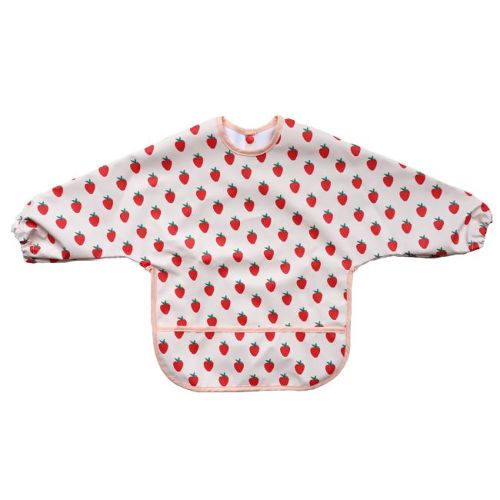 Les Petits Marmots | Bavoir manches longues repas - Fraise