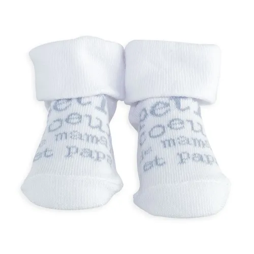 Les Petits Marmots | Chaussettes 0-6mois - Petit coeur de maman et papa