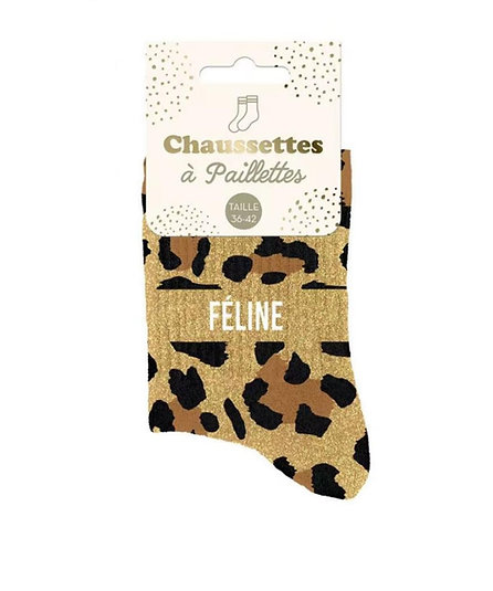 Les Petits Marmots | Chaussettes pailletées - Féline