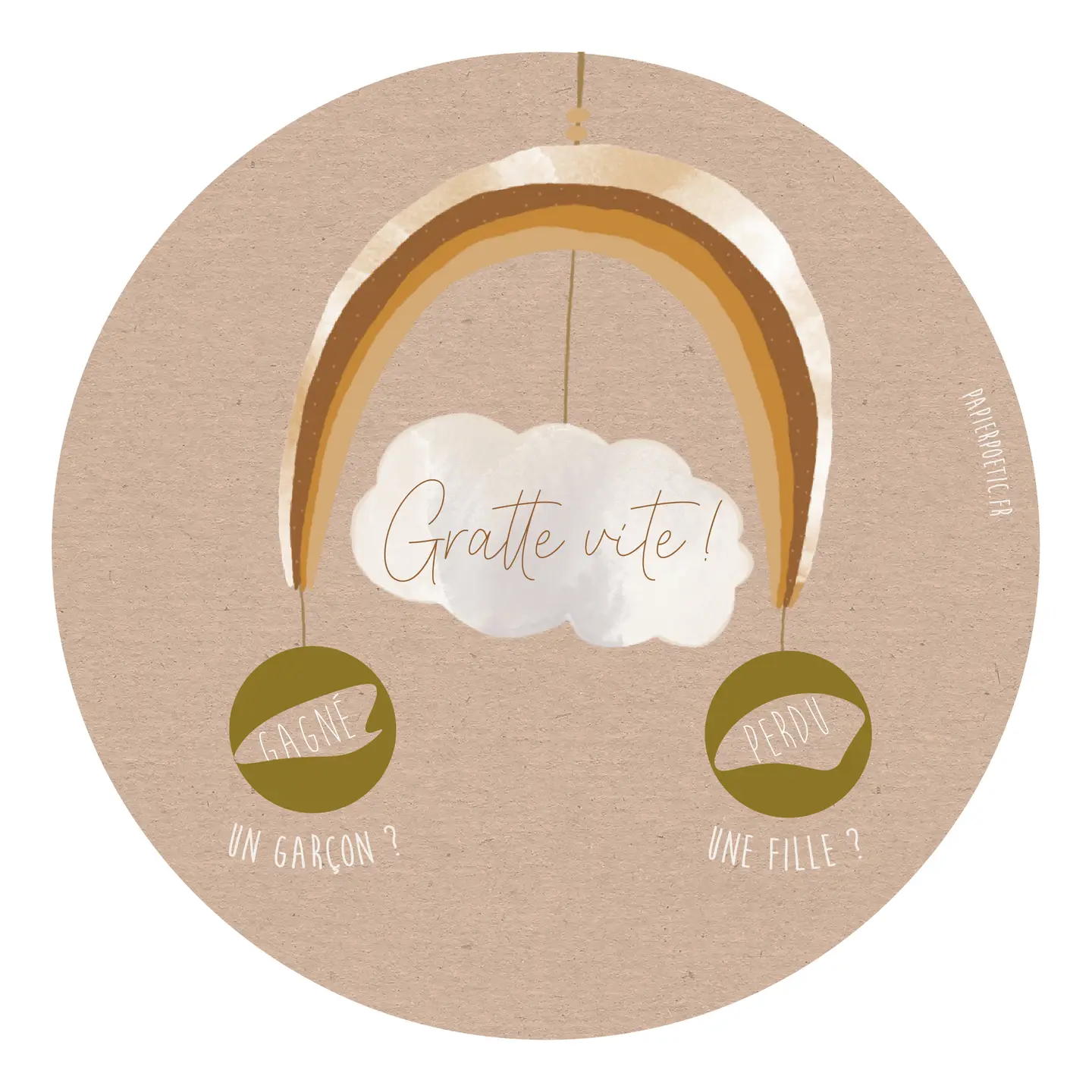 Les Petits Marmots | Carte à gratter C'est un garçon ! - Papier poétic