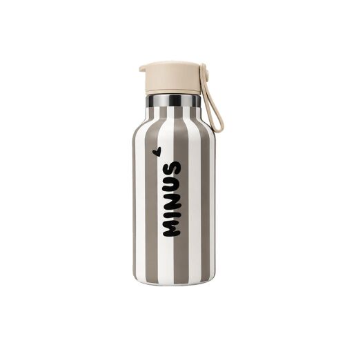Les Petits Marmots | Gourde isotherme à paille 350ml - Stripe kaki