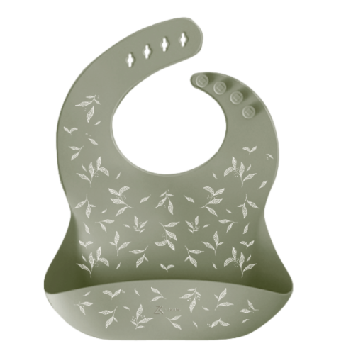 Les Petits Marmots | Bavoir en silicone - Feuillage