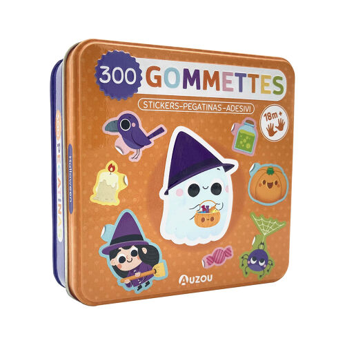 Les Petits Marmots | Boîte en métal de 300 gommettes - Halloween