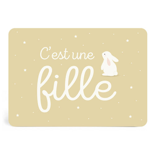 Les Petits Marmots | Carte A6 annonce Zü - C'est une fille !