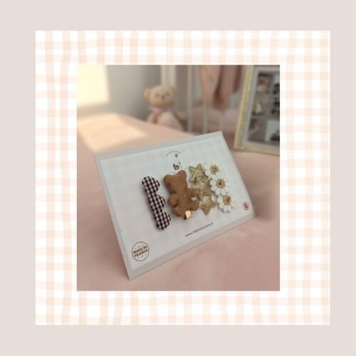 Les Petits Marmots | 4 barrettes - Ourson d'hiver