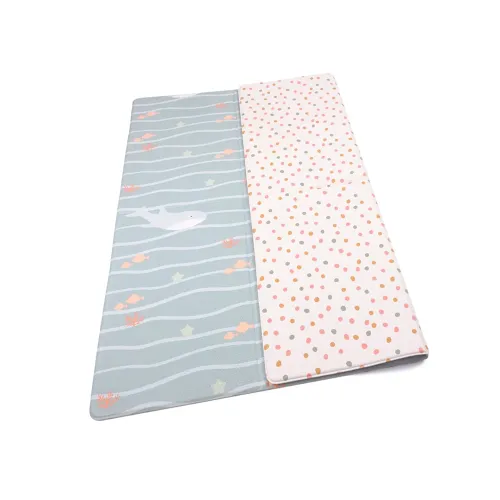 Les Petits Marmots | Tapis de jeu nomade lavable en vinyle - Pois & océan