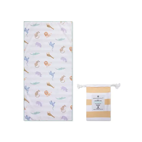 Les Petits Marmots | Serviette en microfibres enfant 135cm+65cm - Jungle