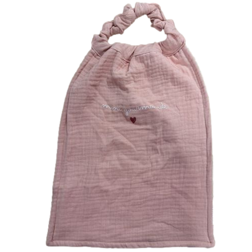 Les Petits Marmots | Serviette de cantine éponge rose - Rose mini gourmande