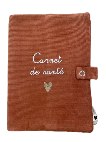 Les Petits Marmots | Protège carnet de santé velours brique - Atelier Wagram