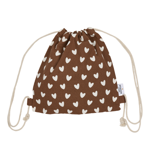 Les Petits Marmots | Sac de gym - Coeurs caramel