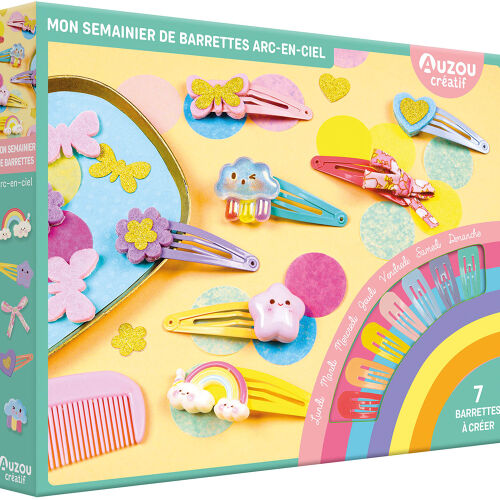 Les Petits Marmots | Mon coffret d'artiste - Mon semainier de barrettes arc-en-ciel