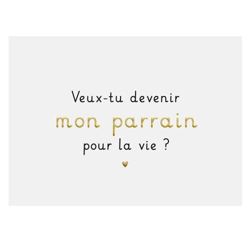 Les Petits Marmots | Carte A6 annonce Zü - Veux-tu devenir mon parrain pour la vie ? 