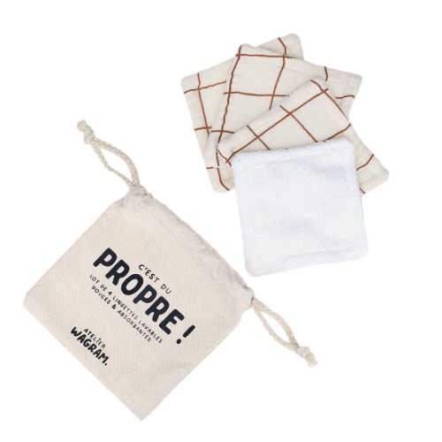 Les Petits Marmots | Lingettes lavables - Grands carreaux