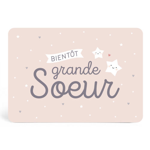 Les Petits Marmots | Carte A6 annonce Zü - Bientôt grande soeur !